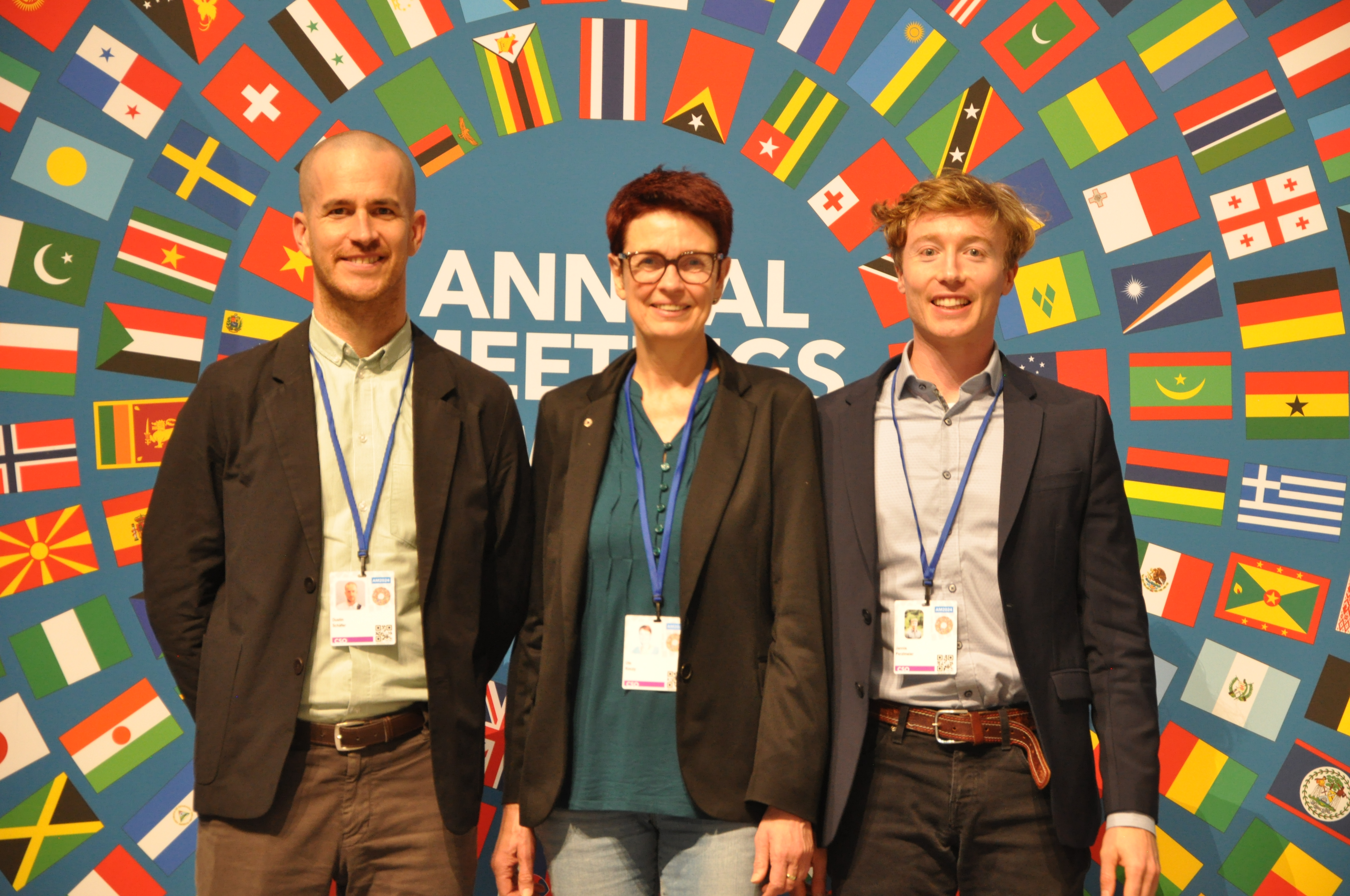 Dr. Dustin Schaefer, Ute Koczy and Jannis Perzlmeier at the World Bank Annual Meetings in DC, October 2024