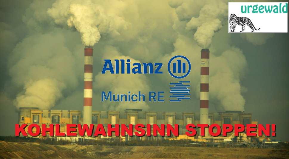 Kampagnenlogo Allianz und Munich Re - c Greenpeace Polen