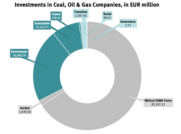 Investments in coal, oil and gas companies, in EUR million