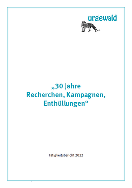 Jahresbericht urgewald 2022